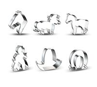 Maxtonser Lot de 6 moules à gâteaux en acier inoxydable pour biscuits