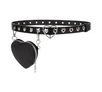 Maxtonser LoveHeart Boucle de ceinture avec boucle ardillon pour ceinture Punk Rivet clouté Sac banane pour manteau femme Accessoires