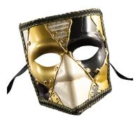 Maxtonser Masque vénitien Classique pour Homme, Couvrant Le Visage Entier, avec Bordure en Dentelle et Couleurs contrastées, Accessoire de déguisement pour soirées Cosplay.