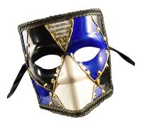 Maxtonser Masque vénitien Classique pour Homme, Couvrant Le Visage Entier, avec Bordure en Dentelle et Couleurs contrastées, Accessoire de déguisement pour soirées Cosplay.