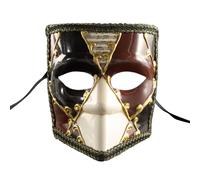 Maxtonser Masque vénitien Classique pour Homme, Couvrant Le Visage Entier, avec Bordure en Dentelle et Couleurs contrastées, Accessoire de déguisement pour soirées Cosplay.