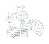 Maxtonser Matrices à découper en métal et Timbres Tracteur Paille Die Cuts Moule Décoration Artisanat Couteau Moule Poinçon Pochoirs pour Scrapbook Bricolage, Argent 11X9.5 pour Cm/4.33X3.74 Pouces