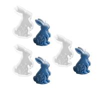 Maxtonser Moule en silicone multifonction en forme de lièvre en forme de fleur pour fabrication de bougies, savons, chocolats