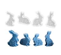 Maxtonser Moule en silicone multifonction en forme de lièvre en forme de fleur pour fabrication de bougies, savons, chocolats