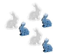 Maxtonser Moule en silicone multifonction en forme de lièvre en forme de fleur pour fabrication de bougies, savons, chocolats