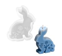 Maxtonser Moule en silicone multifonction en forme de lièvre en forme de fleur pour fabrication de bougies, savons, chocolats