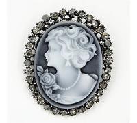 Maxtonser Party Queen Lady Broche vintage camée victorien bronze Silver Bijoux broche