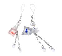 Maxtonser Pendentif en forme de petit poisson pour sac, breloque de téléphone, cordon de téléphone, lanière de décoration, porte-clés, accessoire