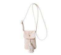 Maxtonser Petit sac à bandoulière en paille tissée avec glands et sangle réglable pour femme