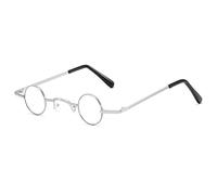 Maxtonser Petites lunettes rondes hippie vintage avec monture en métal argenté blanc F