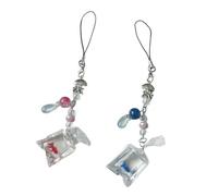 Maxtonser Porte-clés tendance avec pendentif en forme de sac d'eau en forme de poisson - Chaîne portable - Breloque amusante pour les amateurs de poissons