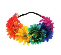 Maxtonser Serre-tête coloré avec fleurs artificielles sur le côté, bandeau de mariage confortable accessoire pour cheveux