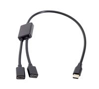 Maxtonser USB C Male to Dual USB C Female Splitter Hub Convter Adapter Cable Connector for USB C PD Charger Powerbanks Laptop PC,Data Cable
