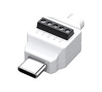 Maxtonser USB C mâle vers 5 broches/4 broches à sertir sans soudure pour projet de réparation rapide 480 Mbps transfert de données 65 W