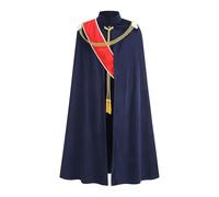 maxToonrain Cape de costume de prince héritier pour adulte - Style médiéval royal - Convient pour Halloween - 140 cm - Bleu