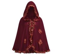 maxToonrain Cape de petit chaperon rouge, cape en velours rouge pour adulte avec capuche, personnage de conte de fées, accessoires de costume d'Halloween pour femme