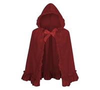 maxToonrain Cape de petit chaperon rouge, cape en velours rouge pour adulte avec capuche, personnage de conte de fées, accessoires de costume d'Halloween pour femme