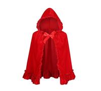 maxToonrain Cape et panier, cape rouge avec capuche en velours pour adulte - Costume d'Halloween pour petit chaperon - Costume de conte de fées pour la journée mondiale du livre pour femme (rouge