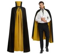 maxToonrain Cape réversible noire et violette pour adultes, pour Pâques, Halloween, Noël, déguisement, vampire, sorcière, jeu de rôle pour la journée mondiale du livre (170 cm, à capuche)