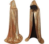 maxToonrain Costume Abba de style disco des années 70 pour homme et femme - Longue cape à paillettes pour Halloween, Noël, Mardi Gras, carnaval, Mama Mia et fête rétro (doré, 160 cm)