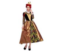 maxToonrain Costume de reine de cœur pour femme, adulte - Robe de fantaisie élégante de luxe - Costume de reine - Robes longues - Maxi pour la journée mondiale du livre - Halloween - Noël - Cosplay -