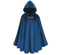 maxToonrain Costume médiéval avec capuche - Cape à capuche de chevalier du Nord, Renaissance - Vintage gothique, sorcière, sorcière, victorien, Halloween - Costume (bleu, 102 cm pour hommes)