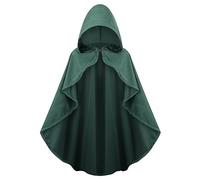 maxToonrain Costume médiéval avec capuche - Cape à capuche de chevalier du Nord, Renaissance - Vintage gothique, sorcière, sorcière, victorien, Halloween - Costume (vert, 90 cm - femmes)