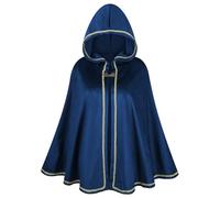 maxToonrain Costume médiéval pour femmes avec chapeau, cape bleue pour femmes, capes à capuche de la Renaissance, capes victoriennes pour Halloween, costumes pour la journée mondiale du livre