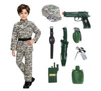 maxToonrain Costume militaire camouflage pour garçons de 4 à 14 ans - Costume de soldats pour Halloween, guerre de la jungle, jeu de simulation, école, semaine du livre