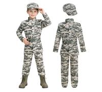 maxToonrain Costume militaire camouflage pour garçons de 4 à 14 ans - Costume de soldats pour Halloween, guerre de la jungle, jeu de simulation, école, semaine du livre