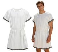 maxToonrain Costume toga romain 4 pièces avec accessoires de la déesse grecque, feuilles et couronne, costume d'Halloween pour homme