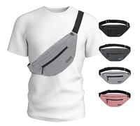 MAXTOP Grand Sac Banane pour Femme et Homme, Sac Banane avec Prise Casque et 4 Poches zippées, Ceinture réglable pour Le Cyclisme, la Course, Le Jogging, Les Voyages, l'extérieur