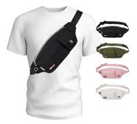 MAXTOP Sac Banane de Sport Homme Femme Ceinture de Course Ceinture Running Support de téléphone pour Yoga Gym Voyage Jogging entraînement Fitness Exercice,Promenade du Chien,Cadeau pour Coureur Noir