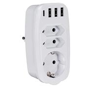 MaxTrack Adaptateur Multiple avec Fonction de Charge USB NV81L - Adaptateur de Prise USB C - Multiprise 7 en 1 - Chargeur Universel pour 7 appareils - USB A et USB C - Prise CEE 7/7