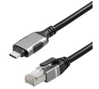 Maxtrack USB-C® / RJ45 réseau informatique Câble adaptateur CAT 6 [1x USB-C® mâle - 1x RJ45 mâle] 5.00 m noir