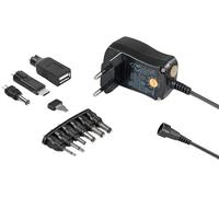 MaxTrack Bloc d'alimentation à découpage stabilisé avec 7 Niveaux de Tension, 600 mA, USB A, USB C, câble de 1,8 m, Bloc d'alimentation Universel, Prise DC, Bloc d'alimentation avec fiche Adaptateur