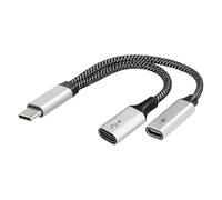 Maxtrack USB-C® Adaptateur [1x USB-C® mâle - 2x USB-C® femelle (Power Delivery), USB-C® femelle] 14.5 cm
