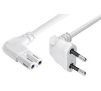 MaxTrack Câble de raccordement d'alimentation Peu encombrant - N8-1WL - Fiche européenne coudée vers Double rainure - pour Consoles de Jeux comme PS5 et Xbox - Câble d'alimentation pour téléviseur