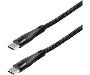 Maxtrack Câble USB USB 2.0 USB-C® mâle 1 m noir câble spiralé, contacts dorés C532-1L