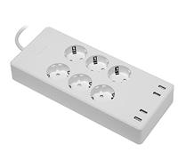 MaxTrack NW11L Multiprise Intelligente 6 Prises avec 4 Prises USB, minuterie, Smart Home, Google Assistant, Alexa, Smart Apps, Commande vocale, 10 Ports, câble de 1,7 m, commutable séparément