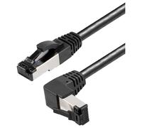 MAXTRACK TI49-2L RJ45 Câble réseau, câble Patch Cat 8.1 S/FTP 2 m Noir coudé à 90 ° vers Le Haut, résiste à l'ammoniaqu