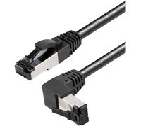 Maxtrack TI49-3L RJ45 Câble réseau, câble patch CAT 8.1 S/FTP 3 m noir coudé à 90 ° vers le haut, résiste à l'ammoniaque