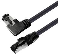 Maxtrack TI51-2L RJ45 Câble réseau, câble patch CAT 8.1 S/FTP 2 m noir coudé à 90° vers la droite, blindage simple 1 pc(s)