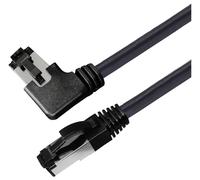 Maxtrack TI51-3L RJ45 Câble réseau, câble patch CAT 8.1 S/FTP 3 m noir coudé à 90° vers la droite, blindage simple 1 pc(s)