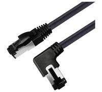 Maxtrack TI52-0,5L RJ45 Câble réseau, câble patch CAT 8.1 S/FTP 0.50 m noir coudé à 90° vers la gauche, blindage simple 1 pc(s)