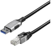 Maxtrack USB 3.0 / RJ45 réseau informatique Adaptateur CAT 6 [1x USB 3.0 - 1x RJ45 mâle] 3 m noir