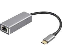 Maxtrack USB-C® / adaptateur RJ45 réseau informatique Adaptateur [1x USB-C® mâle - 1x RJ45 femelle] 10 cm noir, argent (mat)