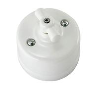 MAXTRUE Interrupteur rotatif en porcelaine style rétro externe (pose en saillie) 10A 240V