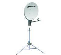 MAXVIEW Système Satellite Precision - Antenne Parabole Manuelle - 65 cm - Double LNB 6,2° - avec trépied - Câble coaxial de 10 m