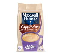MAXWELL, Cappuccino Milka, sachet de 315g de Cappuccino au Chocolat Milka Soluble, 20 Tasses de Cappuccino Milka